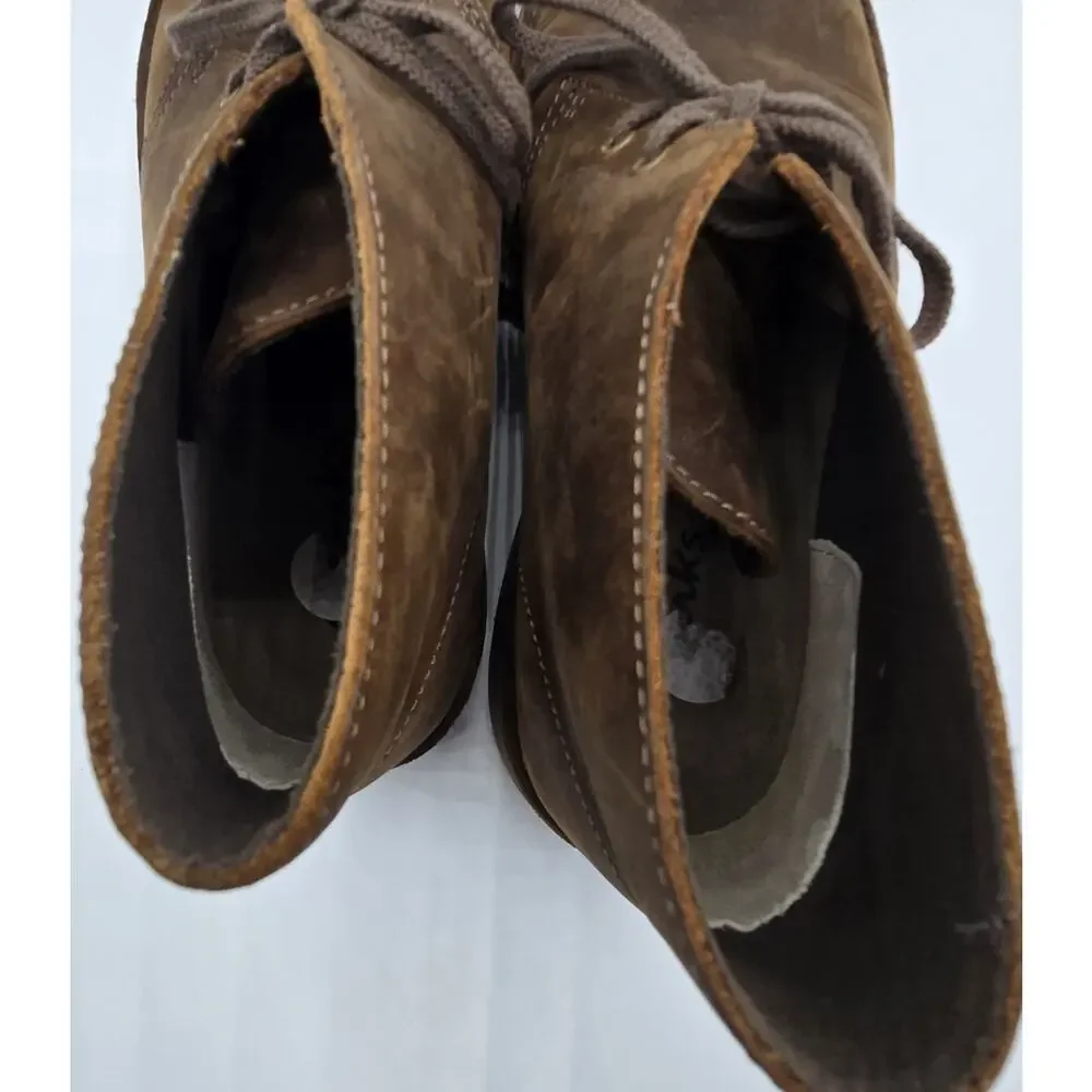 Clarks Mens Bushacre 2 Chukka Boots Beeswax Brown Leather Desert 9.5M